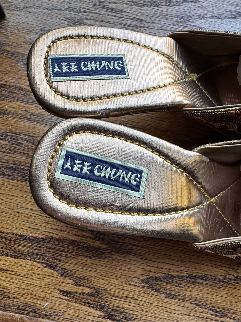Lee Chung Gold Beaded Women's Slip-On Mules - Picture 3 of 9